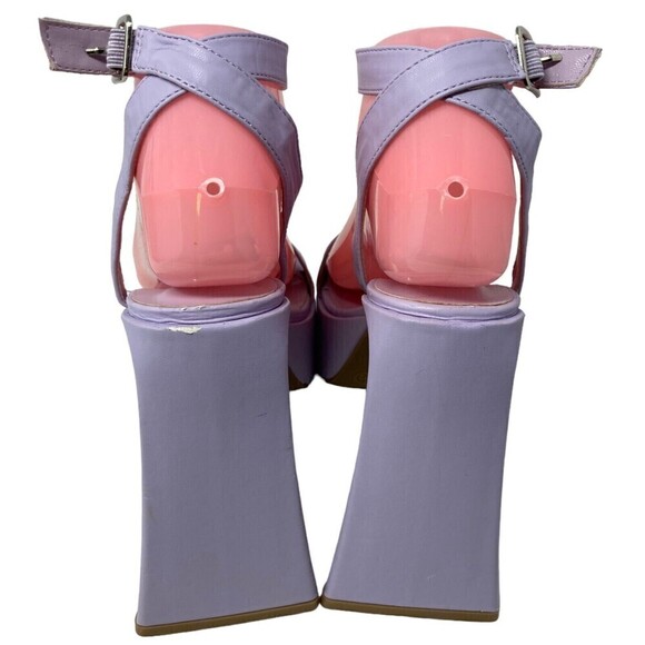 Va Cobra Heels Block Heel Chunky Triangle Light Purple Size 5.5 NEW - Picture 3 of 15